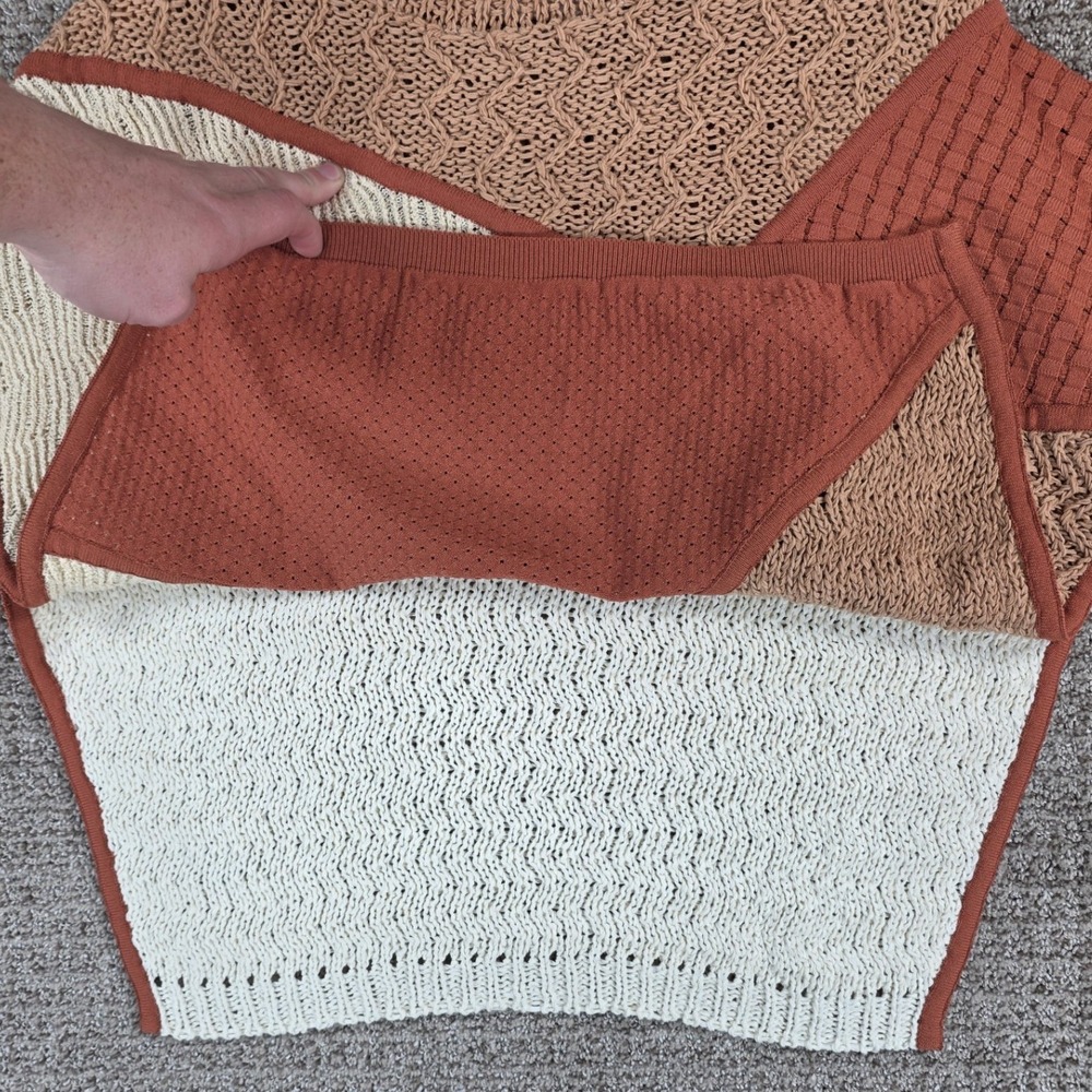 Nanushka June Patchwork Knit Mock Neck Sweater 3D… - image 7